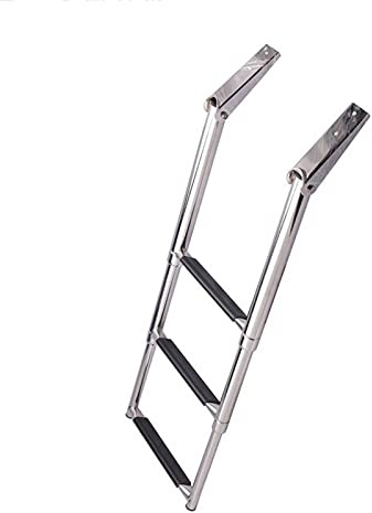 OZBMA Échelle de Bain télescopique à 3 marches en Acier Inoxydable pour Bateau, Ponton, Yacht, Bateau, Plateforme, Charge : 300 kg