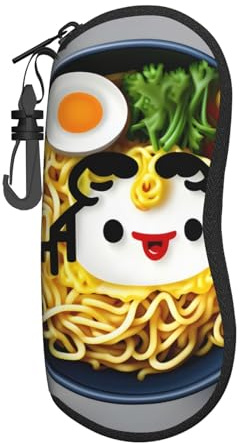 MGGAklp Egg Cup Noodle Ramen Print Portable Protective Glasses Box For Men And Women With Belt Clip