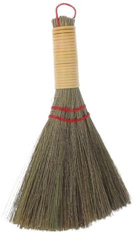 DECOMELODY Balai à Main Paille Naturelle Format Compact Et Résistant Brosse De Dépoussiérage Pour Bureau Table Et Canapé