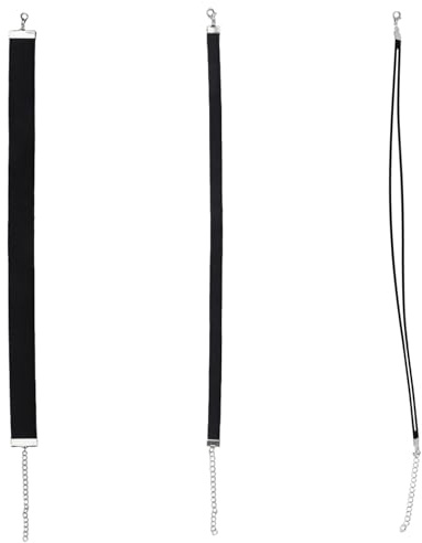 VOSSOT 3 Stück Choker Kette Damen Set Schwarz Samt Halsband Damen Verstellbar, Classic Black Velvet Choker Necklace für Frauen Cosplay Halloween Party Schmuck, Gothic Retro Collar Women Geschenk