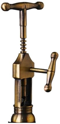 Cavatappi in bronzo vintage, apribottiglie in metallo con tappo in sughero
