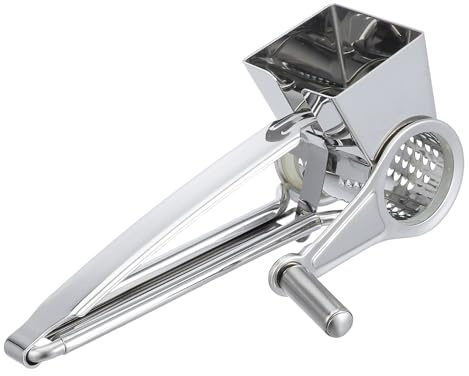 EXAOMBLE Rallador Manual de Queso de Acero Inoxidable Manivela, Resistente al Óxido y No Tóxico, Adecuado para Cocina y Postres en Restaurantes