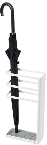 Yamazaki 7932 LAYER Schirmständer, weiß, Stahl, Minimalistisches Design, 23 x 10,5 x 45 cm (LxBxH)