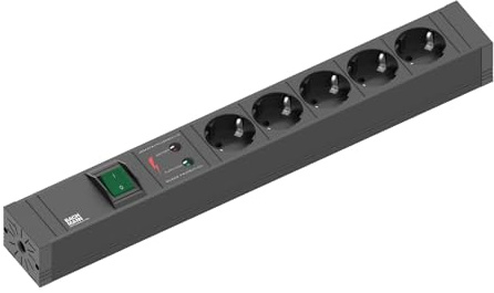 Bachmann Steckdosenleiste Connect Line Schalter, 4200022, Schwarz