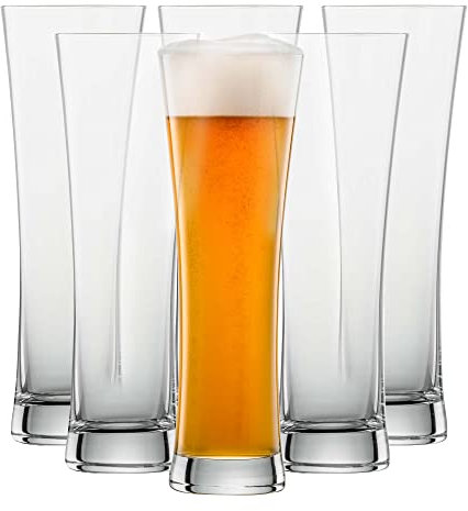SCHOTT ZWIESEL Weizenbierglas Beer Basic 0,5 l (6er-Set), geradlinige Weizengläser für Weizenbier, spülmaschinenfeste Tritan-Kristallgläser, Made in Germany (Art.-Nr. 115269)
