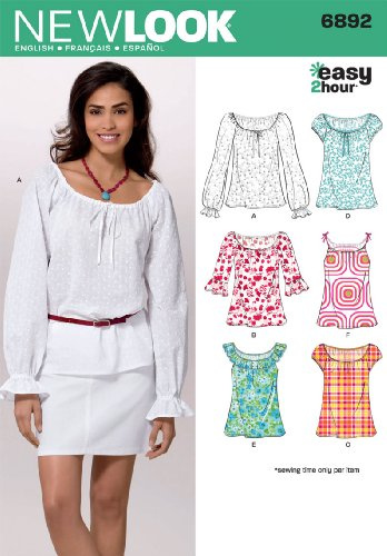 Simplicity New Look Schnittmuster 6892 Damenoberteile, Größe A (34-36-38-40-42)