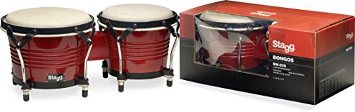 Stagg BW-200-CH 7.5-Inch & 6.5-Inch Latin Wood Bongos - Wild Cherry