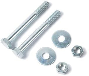 MEIN GARTEN VERSAND Durchgangsschrauben M10 x 110 mm | 2er Set inkl. Muttern & Unterlegscheiben | verzinkte Bauschrauben zur Befestigung von 9x9 cm Pfosten an H-Pfostenträgern & Pfostenankern