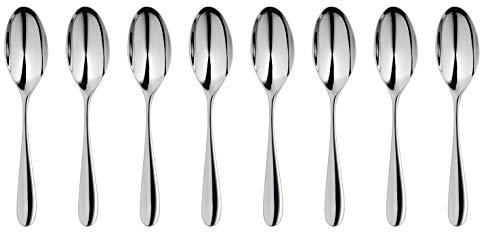 Robert Welch Arden Bright Cutlery Small Coffee/Espresso Spoon, Set of 8. Made from Stainless Steel. Dishwasher Safe.