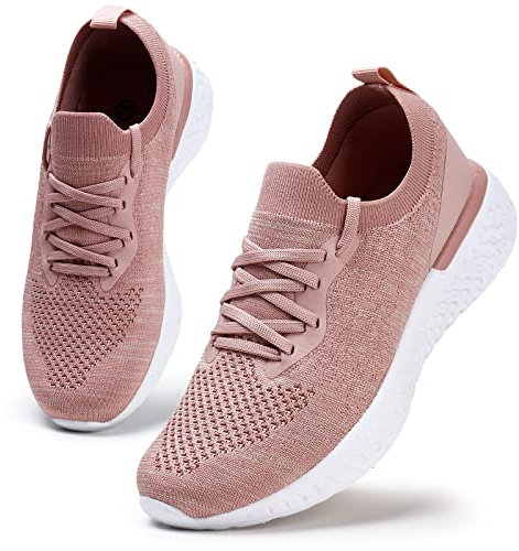 Damen Walkingschuhe Turnschuhe Laufschuhe Sportschuhe Fitness Sneakers Trainers für Running Outdoor Schuhe Pink 42 EU