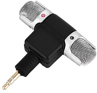 Topiky Mini-Microphone à condensateur stéréo Studio de radiodiffusion avec Micro d'enregistrement de 3,5 mm plaqué Or pour Ordinateur Portable MD caméra
