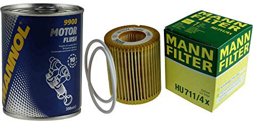 Original MANN Ölfilter HU 711/4 x + SCT Motor Flush Motorspülung