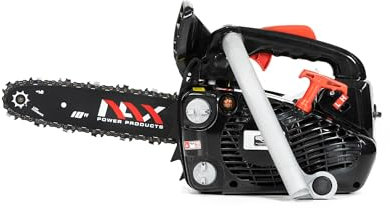 NAX POWER PRODUCTS Benzin Kettensäge 100C, 25.4 cm3 2-Takt Motorkettensäge, 0.75 kW Benzinkettensäge, Motorsäge Führungsschiene 10-25cm, Anti-Rückschlag-System, Briggs & Stratton Motor