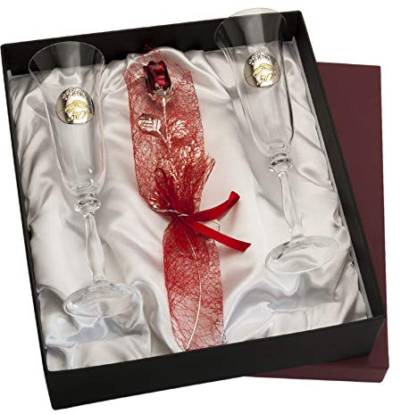 El Faro Copas personalizadas para novios con Rosa para bodas (Bodas Oro)