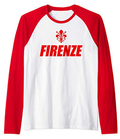Giglio Of Florence Italy Souvenir Firenze Italia Italiano Maglia con Maniche Raglan