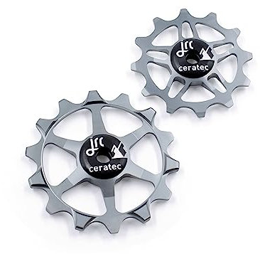 JRC Components Keramik-Schaltwerk-Rad für SRAM Eagle | Paar 14 & 12T Stützräder Keramiklager – Rennrad Schaltwerk Riemenscheibe Räder | Keramik Speed Pulley Wheels – Gunmetal
