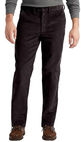 Mens Office Trousers Corduroy Light Weight Cotton Cord Trousers in 3 Leg Lengths Casual Smart Work Trousers with Pockets Size Range 30 to 126 (Brown W36 L29)