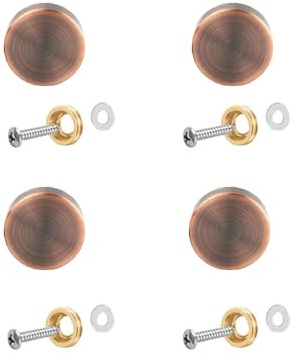 4 Stück Spiegelschrauben, 25 mm, Kupfer, dekorative Kappe, Metallnagel für Badplatten, Spiegel, Tische, Kleiderschränke, Möbel, Bronze