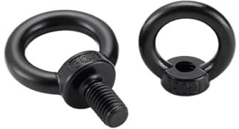 BREAKA Schwarzer Bolzen-Augenbolzen-Ringmutter 304-Stahl-Hängebolzen-Augenbolzen M3 M4 M5 M6 M8 M10 M12 Stahl-Augenbolzen-Hebegewichtsbelastung (Size : M24x40 2pcs Screw)