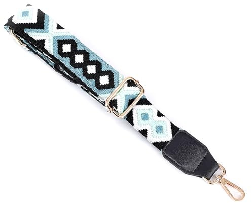 Taschengurte zum Wechseln Verstellbarer Schultergurt Breit 3,8cm, Längenverstellbarer 80-140cm Schulterriemen für Schultertasche Tragetaschen und Handtaschen,DIY Zubehör für Tasche,Grün/Schwarz
