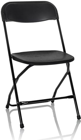 hjh OFFICE Klappstuhl bis 190kg belastbar TUDELA XXL B Campingstuhl klappbar, Indoor- und Outdoor Faltstuhl, Schwarz