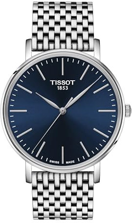 Tissot Unisex Everytime 40mm 316L Stainless Steel case Quartz Watches, Grey, Stainless Steel, 20 (T1434101104100), Grey, Minimalist