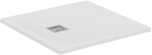 Ideal Standard - Ultra Flat S+, Piatto doccia quadrato ultrasottile in resina effetto pietra, 80x80cm, Ideal Solid, Bianco