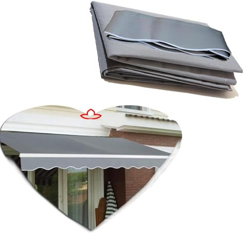 ZIUSFAC Markisenstoff Sonnenschutz Stoff Markisentuch Ersatzstoff Ersatz Markisenbespannung Outdoor Wasserdichter Stoff 3 X 2.4m Einziehbar Terrasse Markisenstoff((16x13ft) 5x4m)