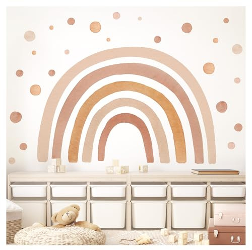 Little Deco Wandtattoo Regenbogen mit Punkten braun rot DL5085 XL
