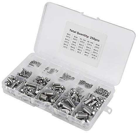 Phefop 250pcs Stainless Steel Screws Set for Laptop/Keyboard/Phone/PC, Fasteners for Computer Assembly