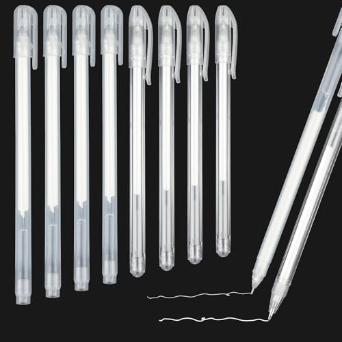 Moosono 8 Stück white gel pen, weißer gelstift 0,6mm 0,8mm Spitze | weißer stift für schwarzes papier, Wasserfest Weiß Gelschreiber für Scrappingbook, Gästebuch, Hochzeit, Fotoalbum, Zeichnung,