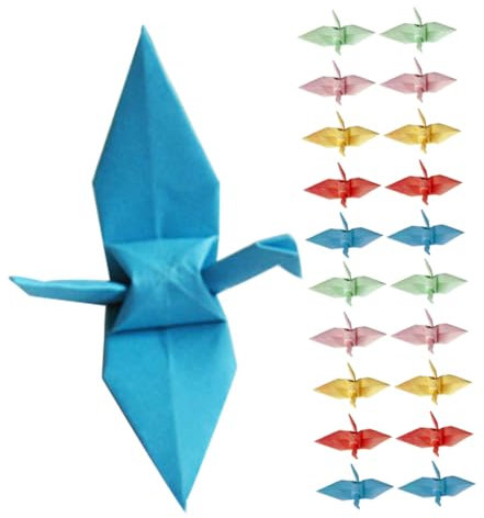 Vaguelly 100stücke Handgemachte Origami Kraniche Große Bunte Dekoration Für Hochzeiten Partys Und Valentinstag Kunstvolle Girlande Für Romantische Anlässe Elegantes Design Für