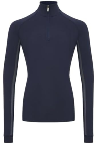 LeMieux Young Rider Hope Lightweight Base Layer - UV30+ Cooling Under Layer - Ventilated Childrens Riding Top - Navy - 11-12years