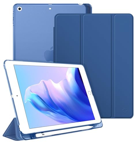 Fintie Hülle für iPad 6. Generation/ 5. Generation (2018/2017, 9.7 Zoll) | Ultradünne Superleicht Schutzhülle mit Stifthalter, Transparenter Rückseite Abdeckung, Auto Schlaf/Wach, Navy