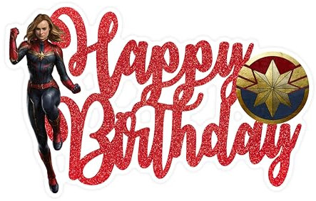 Cptan mrvl Happy Birthday Cake Topper - Geburtstagsdekorationen