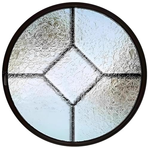 Drehung Rundes Fenster Aluminium Dachbodenfenster Öffnungsfenster, Kellerfenster aus Gehärtetem Glass, Bündige Fenster Verbessern Sie Beleuchtung Belüftung(35.43in/90cm)
