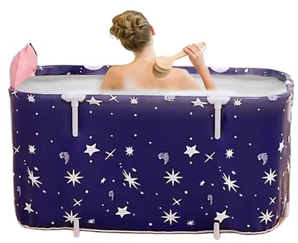 Foldable Bathtub Space-Saving Ergonomic Non-Slip Soaking Tub | 47.2 X 21.6 X 19.6 Inch Bathtub for Shower Small Bathroom, Apartment, RV, Outdoor, Home Spa, Kids, Adults