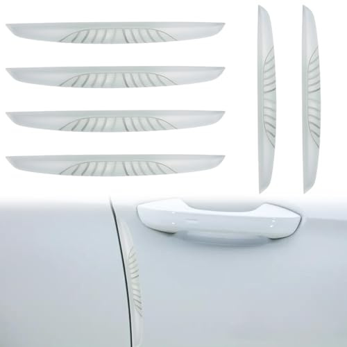 6 protezioni per portiere auto, in PVC, protezione per bordi della portiera dell'auto, antigraffio, striscia anti-collisione, modanatura autoadesiva, universale, per auto, SUV, camion (bianco)