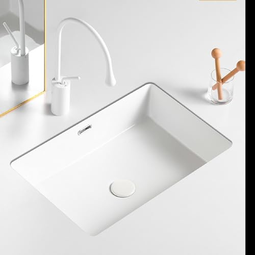 Piccolo Lavandino Da Bagno Con Rubinetto, Lavabo Da Incasso In Ceramica, Lavabo Rettangolare Da Incasso For Guardaroba, Balcone(60x40x18.5cm)