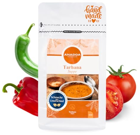 Anadoa Tarhana Suppe 400g – Hausgemachte türkische Trockensuppe nach traditioneller Art – Handgemachte Fermentierte Suppe mit Schafsjoghurt & Vollkornmehl – Proteinreich, Probiotisch & Ohne Zusätze