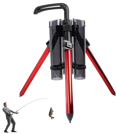 Treppiede Canna da Pesca – Pavimento in Alluminio 70 cm Canna Pieghevole Organizzatore Portatile Robusto | Treppiede per 3 Canne da Pesca, Ponte di Garage, Yacht