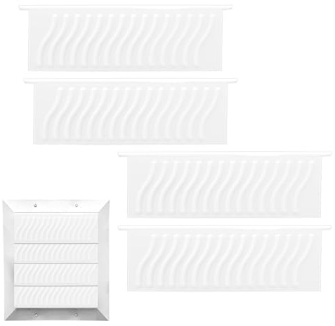 4pz Ricambio Coperture Sfiato Dell'Asciugatrice, 11,5x3,5cm Sostituzione del Pannello di Copertura dello Sfiato Dell'Asciugatrice Materiale PEGT con Design Ondulato Migliorato(Bianco)