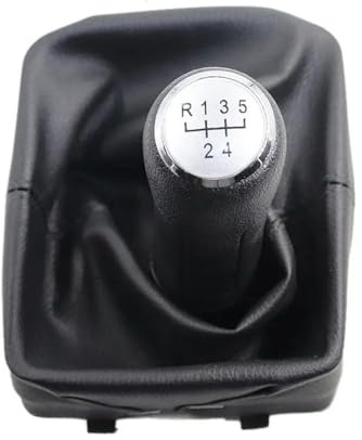 Schaltknauf Schaltknäufe Austauschbarer Auto Schaltknüppel Schaltsack für VW für Polo 9N 9N2 2002 2003 2004-2009 Auto-Zubehör-Set Silver