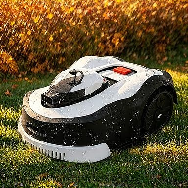Autonomous Lawn Trimmer, Wire-Free Robotic Mower with 22cm Cutting Track, 3 Blades, 20-90mm Height, 320㎡/h, 6000㎡ Property, AI Object Detection, Rain Hibernate, 24° Ramp
