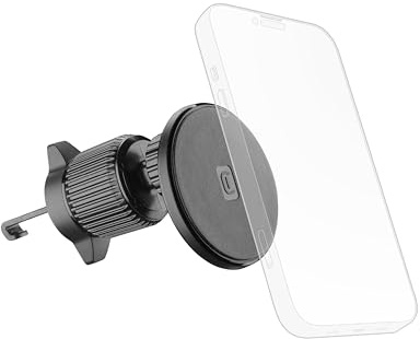 cellularline MagSafe magnetisk bilhållare, kompatibel med MagSafe för iPhone 12 och senare med fastsättning på luftventiler och 360 graders rotation