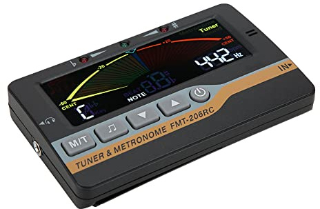 Yechiry Elektronisches Metronom, Stimmgerät mit Stimmanzeige und Dual-System-Tonabnehmer, Klappbarer Rückenstützrahmen, für Gitarre, Bass, Violine, Blasinstrumente