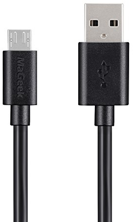 MaGeek Câble Micro USB 3m, Câble de Charge Rapide Ultra Long de 3 Mètres, Câble de Données et de Synchronisation, Compatible avec Samsung Galaxy S7, S6, S4, Note 5/4, A7, A5, Google, Nokia (Noir)