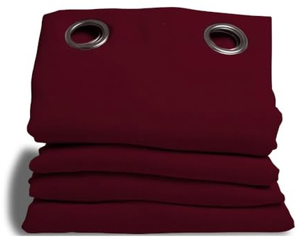 Moondream 3in1 Lärmschutzvorhang zur Isolierung gegen Lärm, Licht & Kälte, Patentierte Technologie, Oeko-Tex®, Rot - Granat, 140 x 300 (BxH) cm, Ösen (1 Vorhangschal)