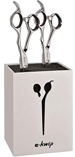 E-Kwip Education Set für Friseure - 5,5 Zoll Profi Schneide- & Modellierschere aus Japanstahl - inkl. Acryl Scherenständer