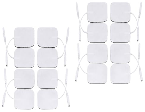 iStim 16 TENS Elektroden 5x5 cm – Superweiche, selbstklebende & wiederverwendbare weiße Pads für TENS EMS Geräte – Zertifiziertes Medizinprodukt zur Schmerz- und Muskeltherapie mit 2-mm-Anschluss
